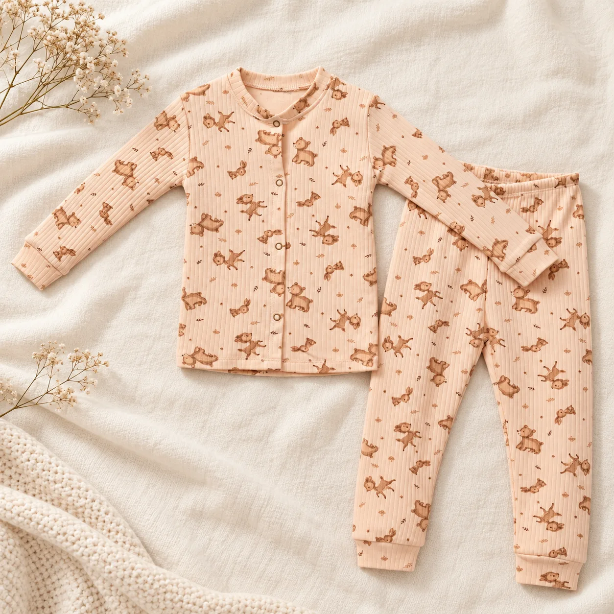 Kız Çocuk Pijama Takımı Ceylan Desenli