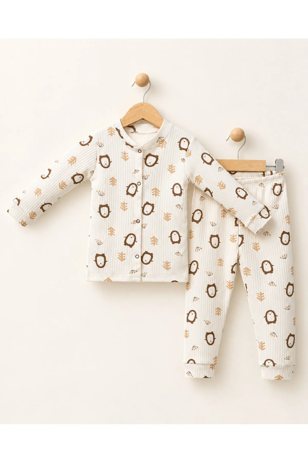 Kız Çocuk Pijama Takımı Penguen Desenli